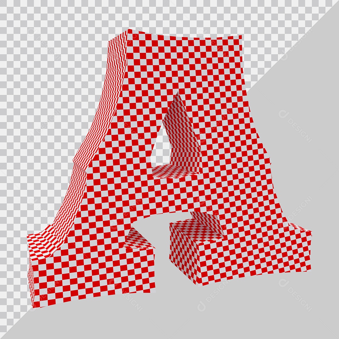Elemento 3D Para Composição Letra A Vermelho e Branco PSD