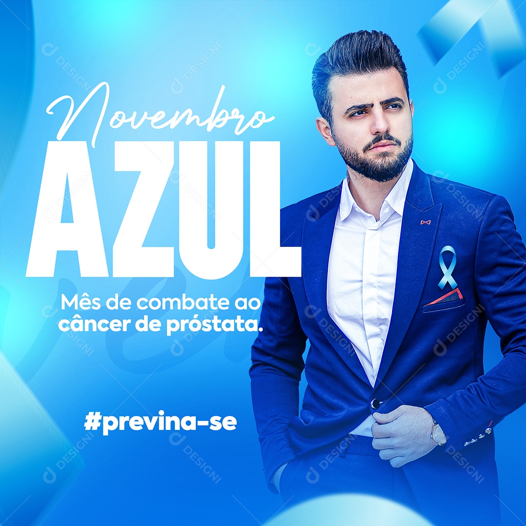 Social Media Novembro Azul Previna-se PSD Editável