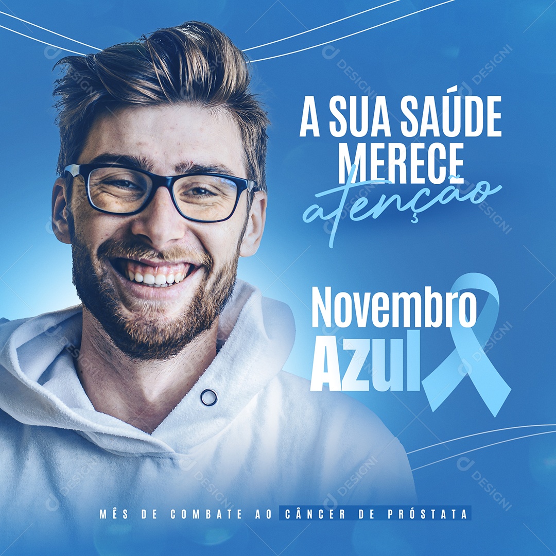 Social Media Novembro Azul Previna-se PSD Editável