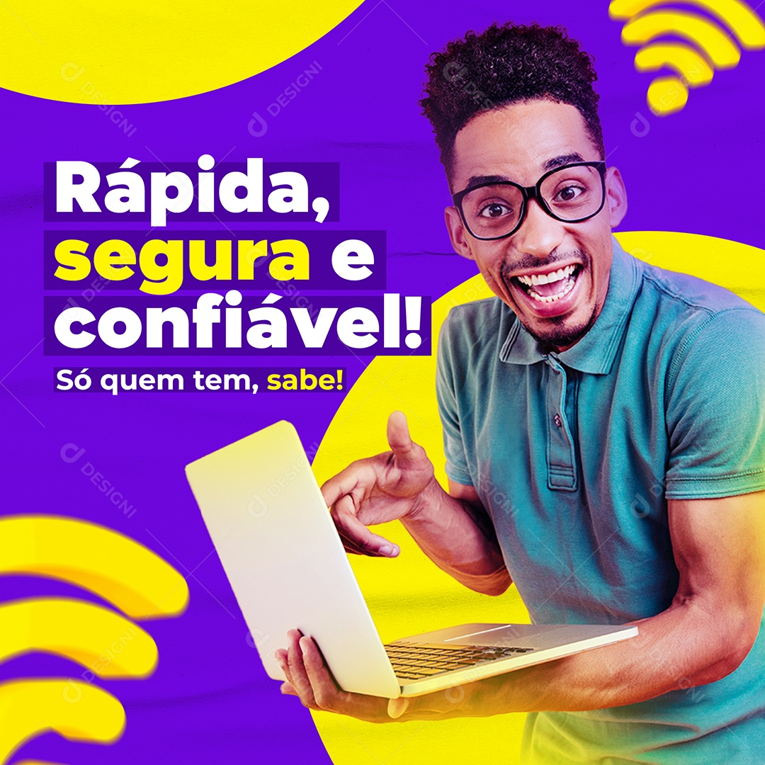 Internet Rápida de Verdade Social Media PSD Editável