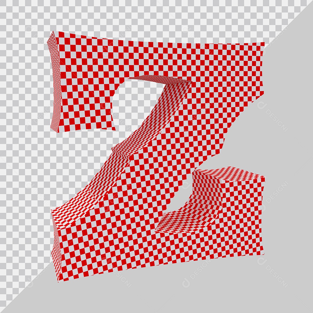 Elemento 3D Para Composição Letra Z Vermelho e Branco PSD