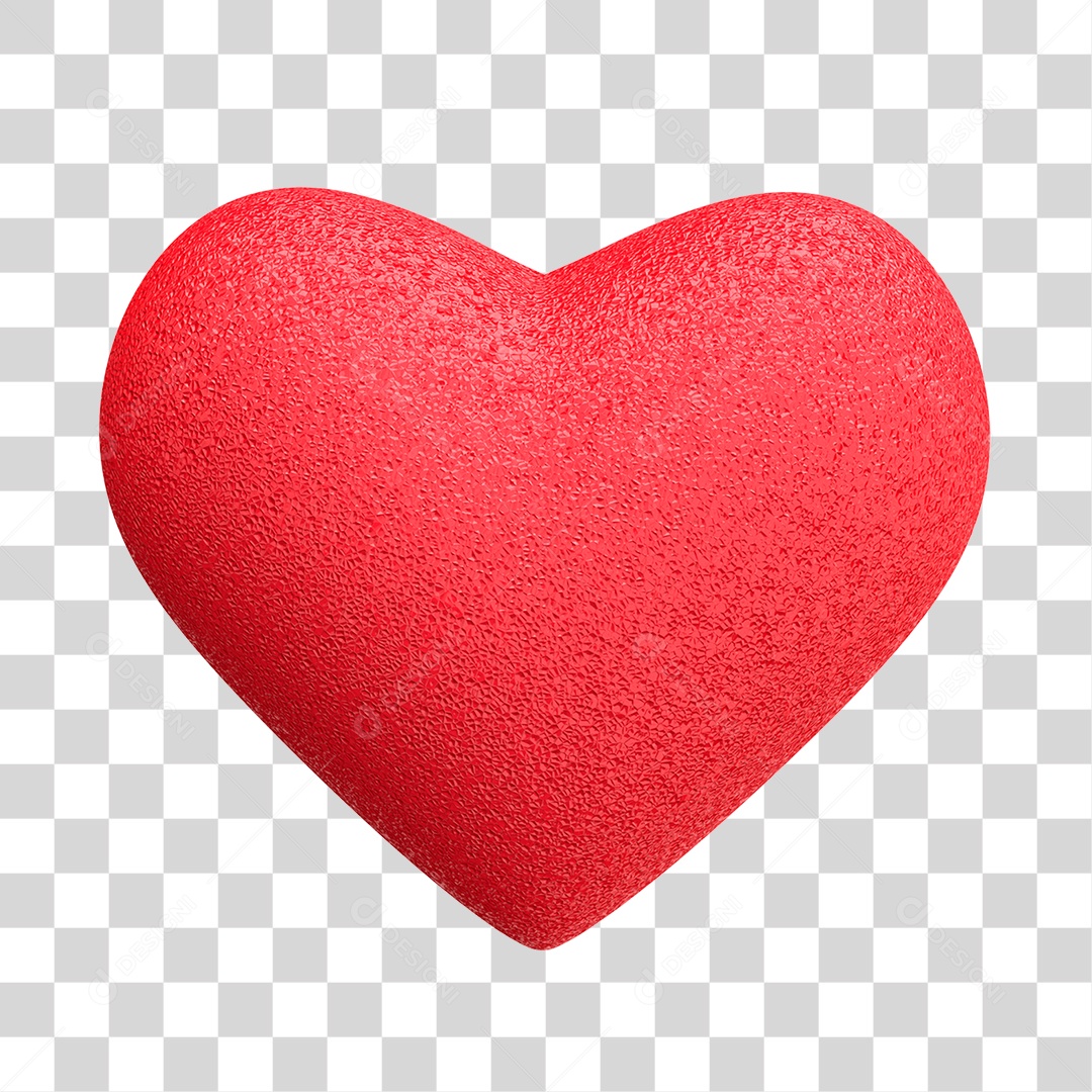 Elemento 3D Coração Vermelho Para Composição PNG