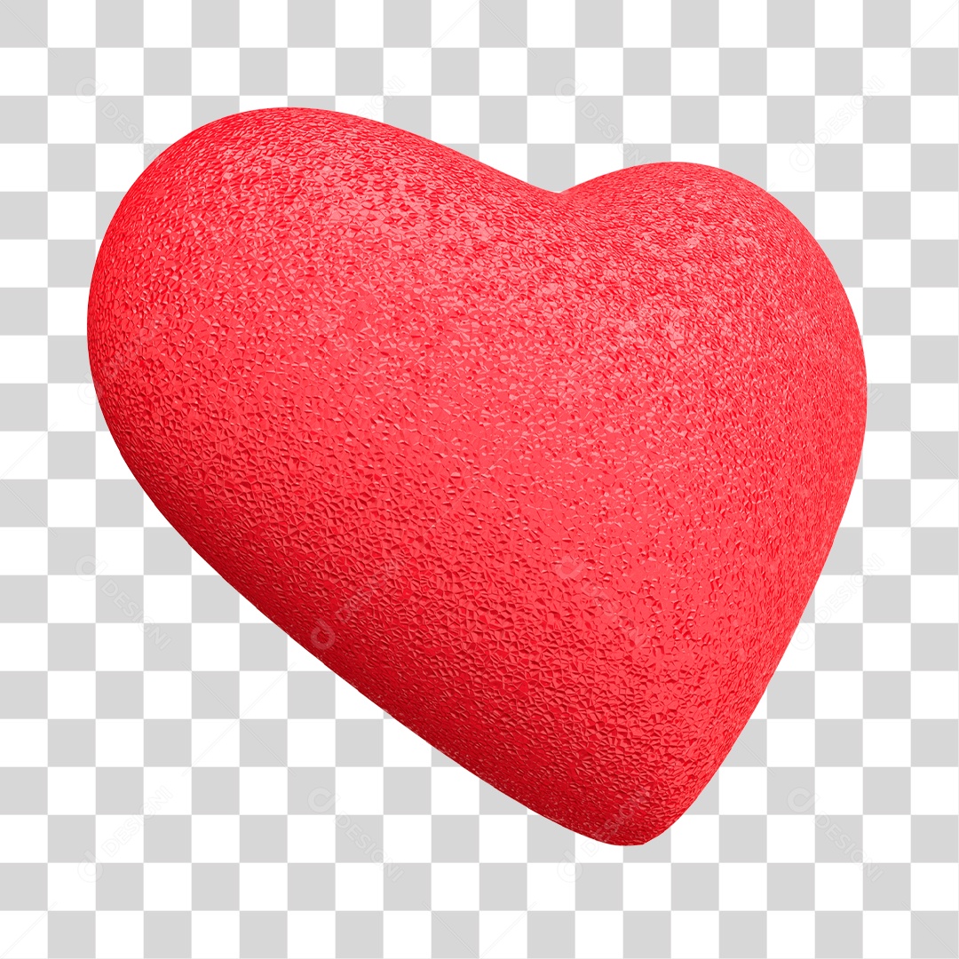 Elemento 3D Coração Vermelho Para Composição PNG