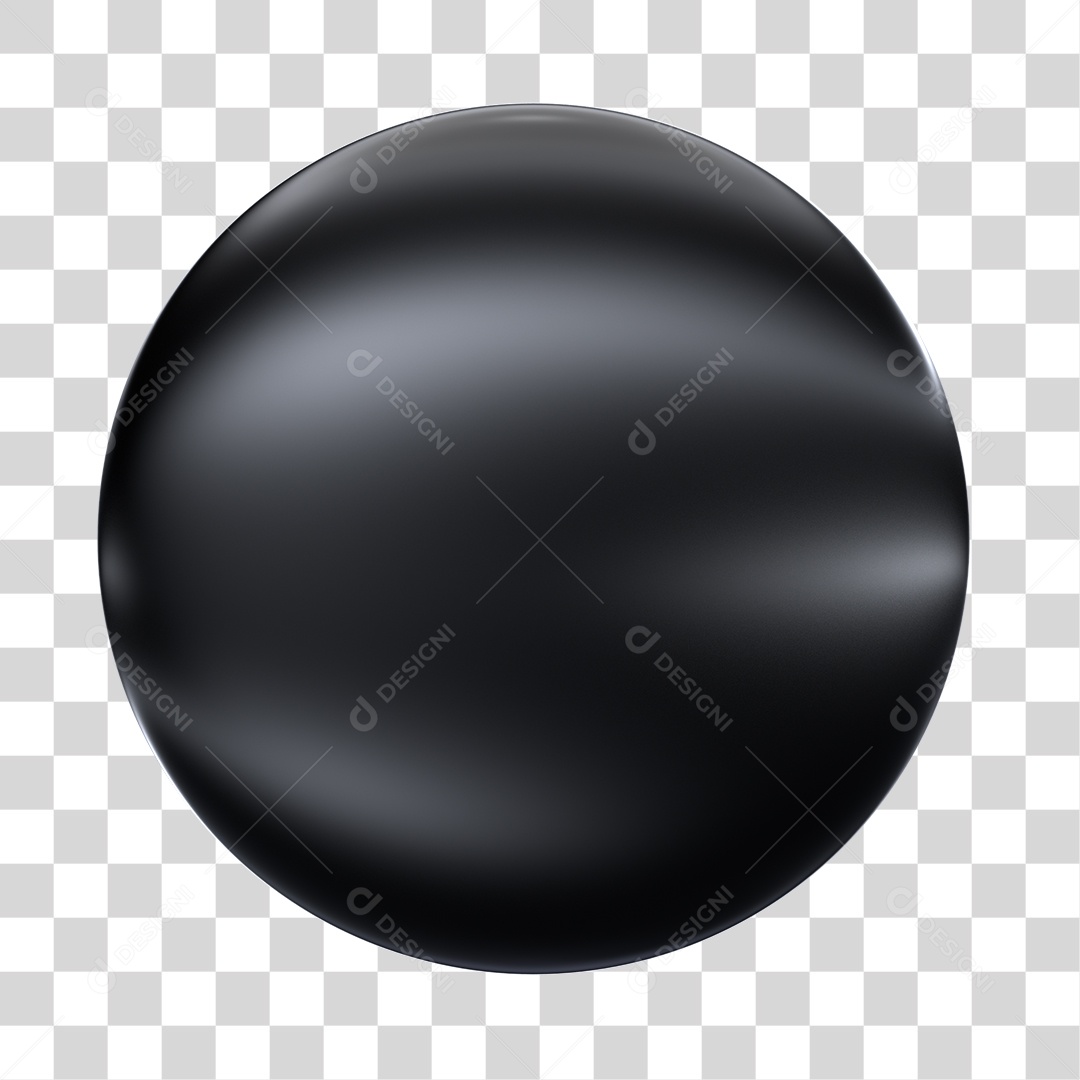 Circulo 3D Preto Elemento 3D PNG Transparente