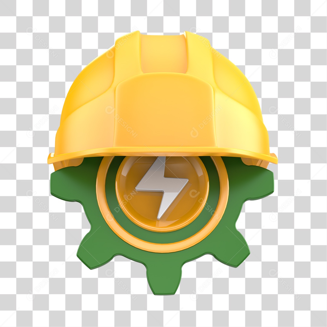 Capeceta Amarelo e Ícone de Configuração de Energia