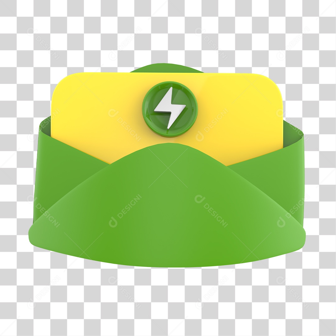 Elemento 3D Carta de Energia PNG Transparente
