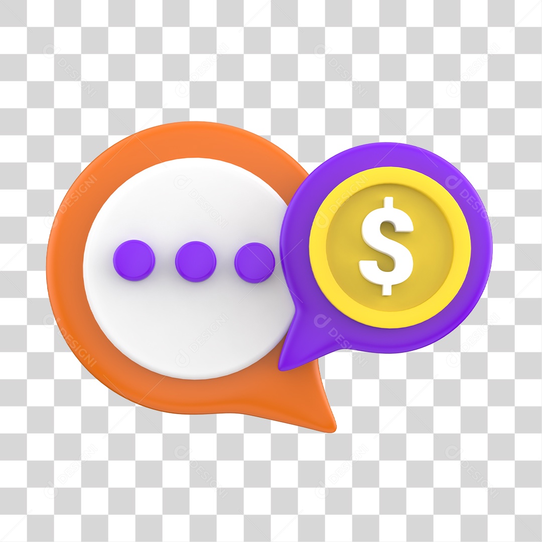 Simbólo de Dinheiro e Ícone de Mensagem PNG