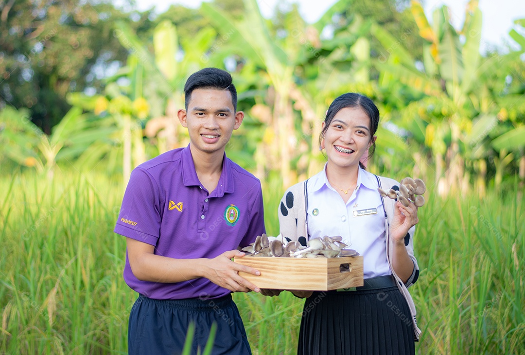 Casal de agricultores no campo