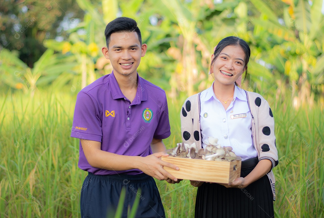 Casal de agricultores no campo