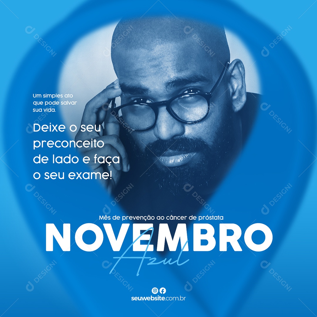 Social Media Novembro Azul Previna-se PSD Editável