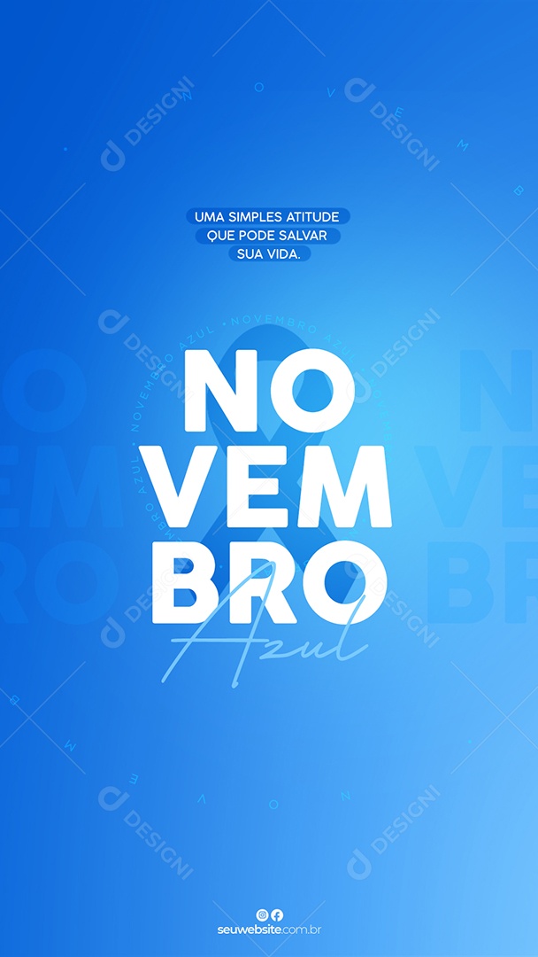 Story Faça o Exame Cuide Se Mais Novembro Azul Social Media PSD Editável