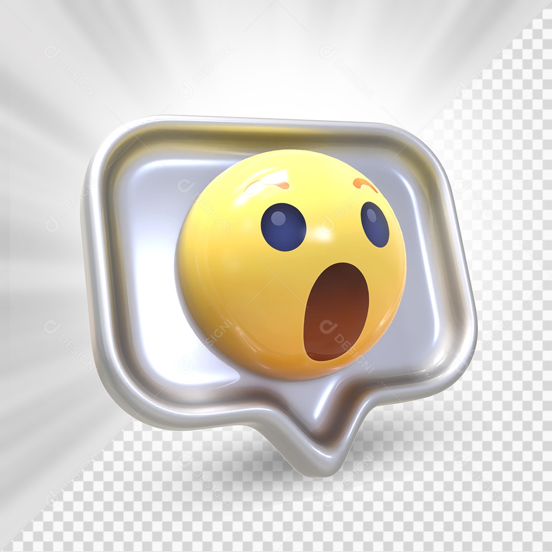 Emoji 3D Reação Surpreso Elemento Para Composição PSD