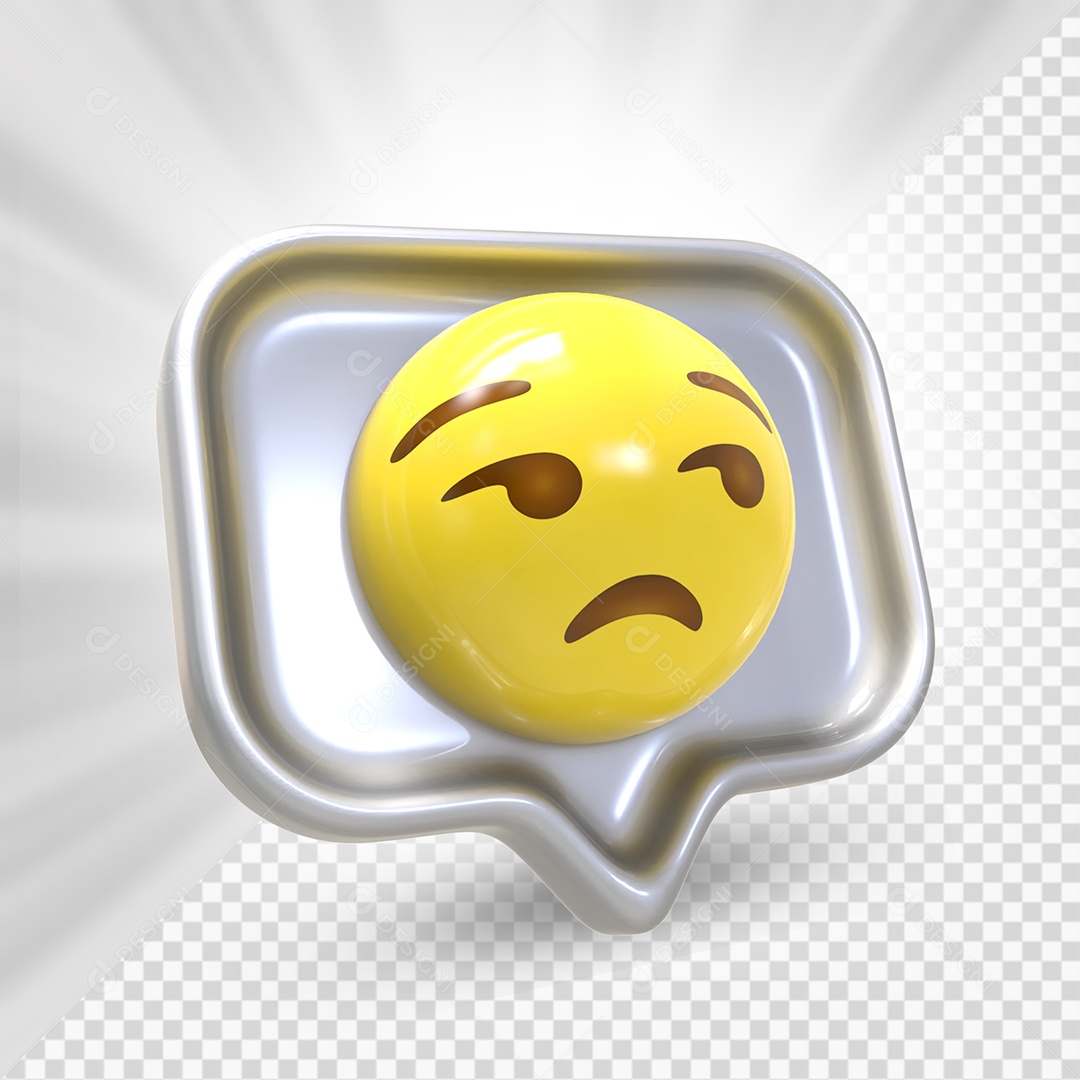 Emoji 3D Reação Entediado Elemento Para Composição PSD