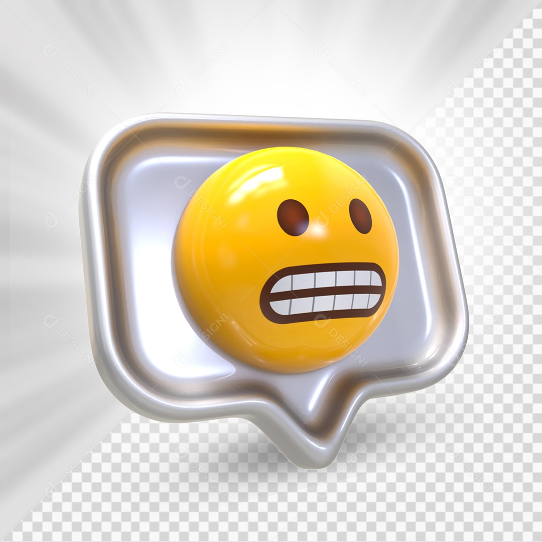 Emoji 3D Reação Careta Elemento Para Composição PSD