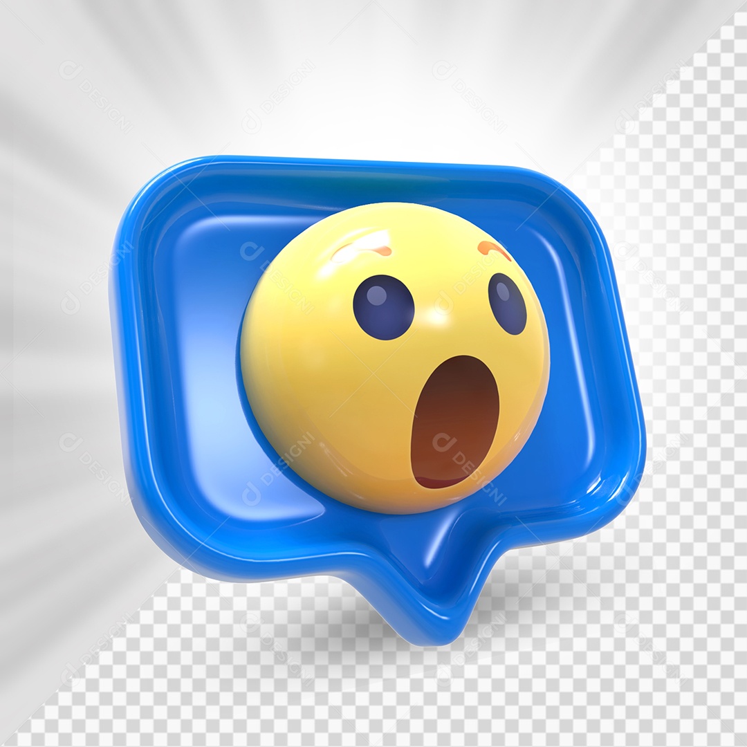 Emoji 3D Reação Surpreso Elemento Para Composição PSD