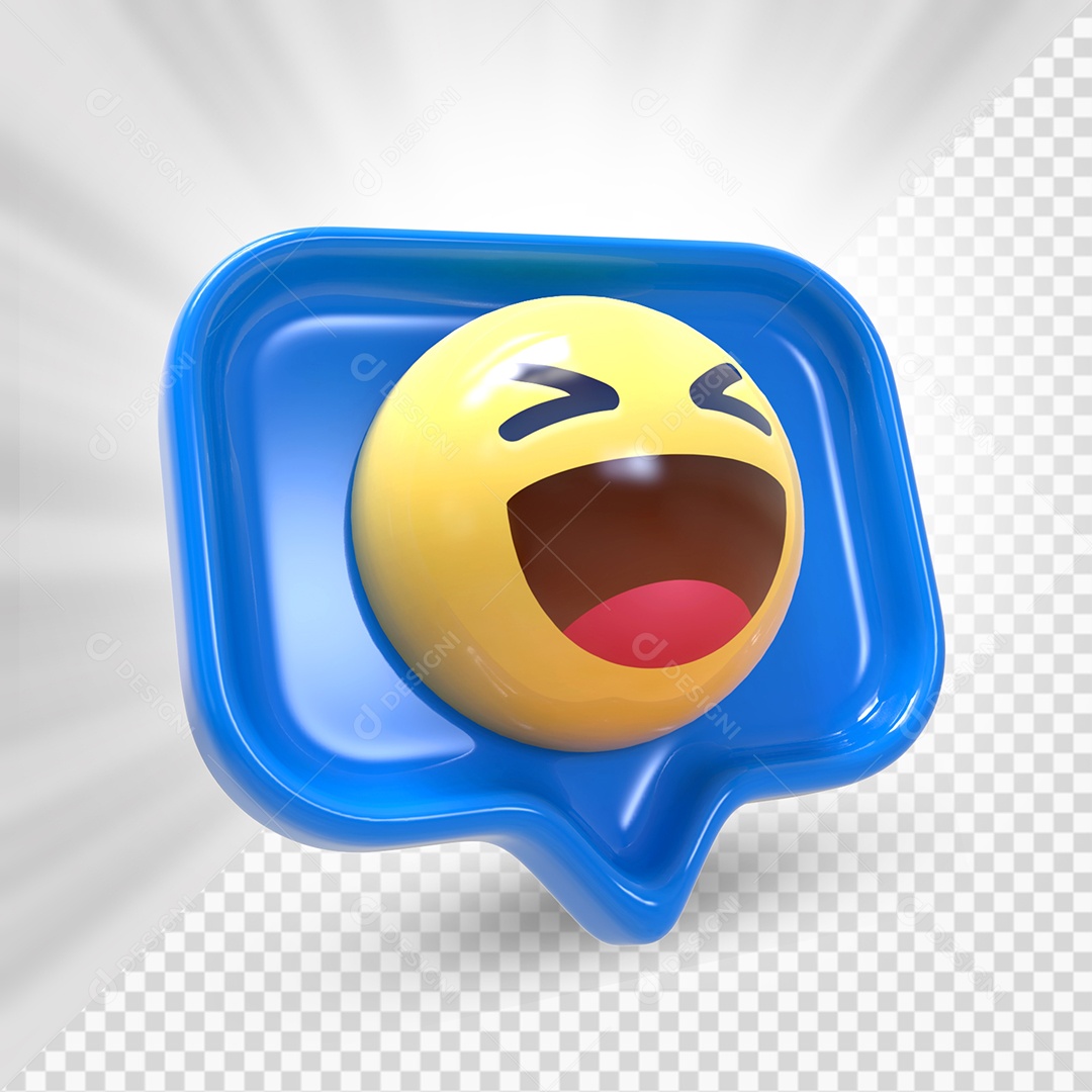 Emoji 3D Reação Feliz Elemento Para Composição PSD
