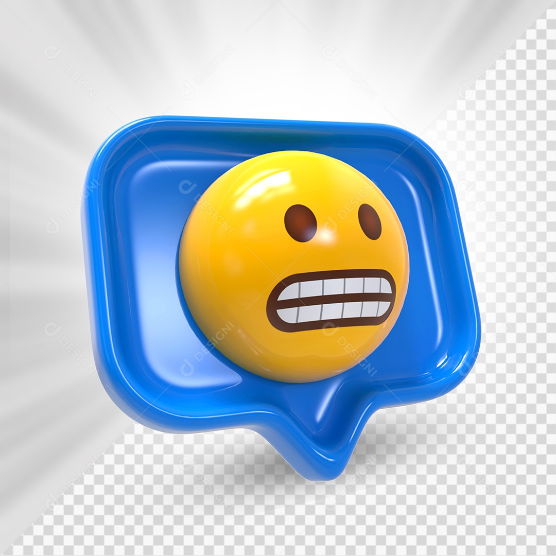Emoji 3D Reação Careta Elemento Para Composição PSD