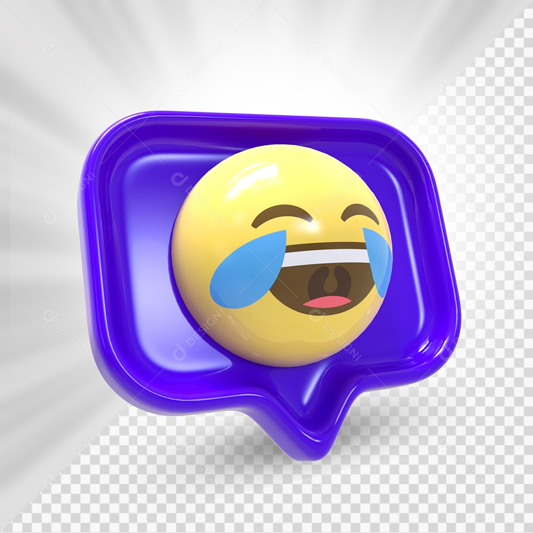 Emoji de Comentário Feliz se Acabando de Rir Elemento 3D Para Composição PSD