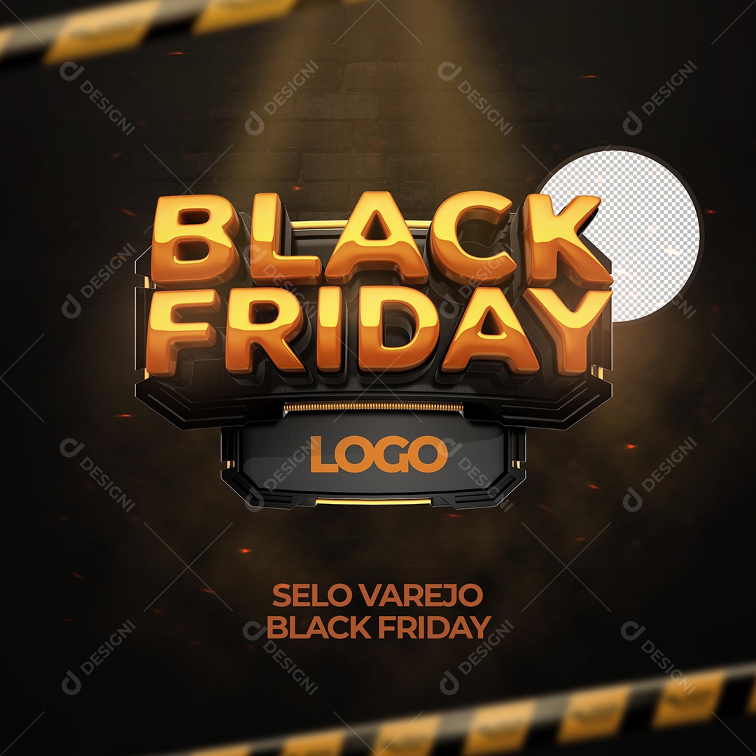 Black Friday Selo 3D para Composição PSD