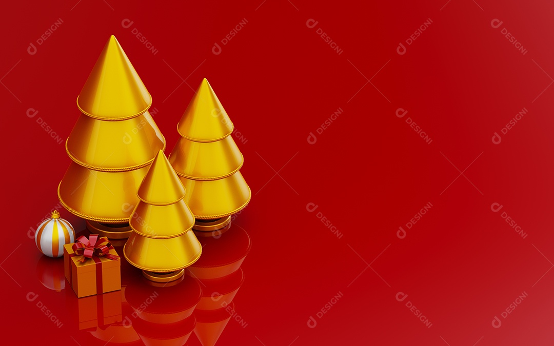 Cenário Natalino Com Pinheiros e Caixas de Presentes Imagem JPG (1)