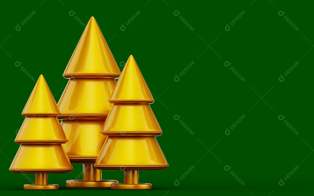 Cenário Natalino Com Pinheiros e Caixas de Presentes