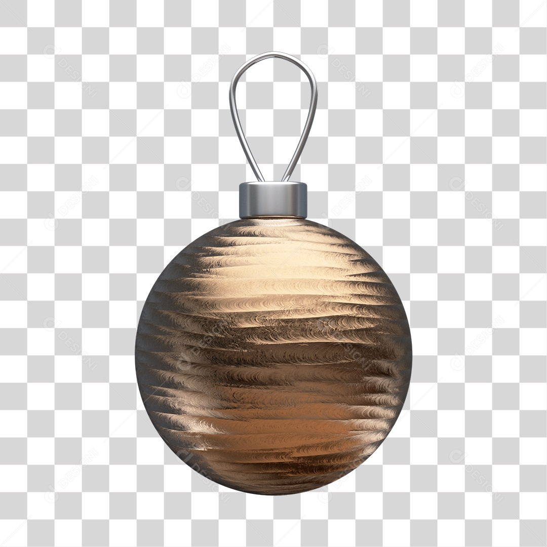 Bola de Natal Marrom Marrom Elemento 3D PNG