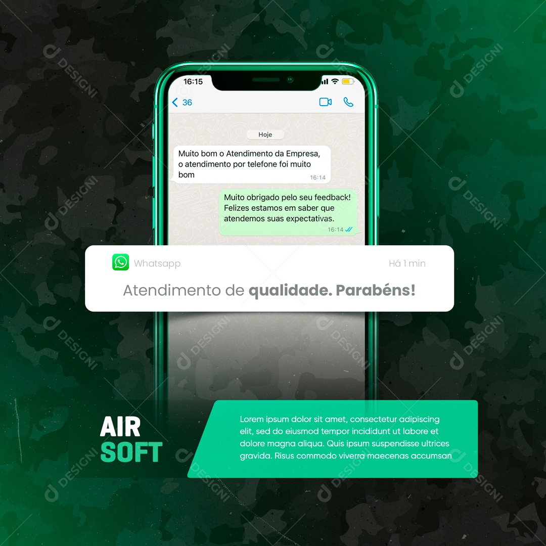 Feedback Loja de Airsoft Armas Social Media PSD Editável