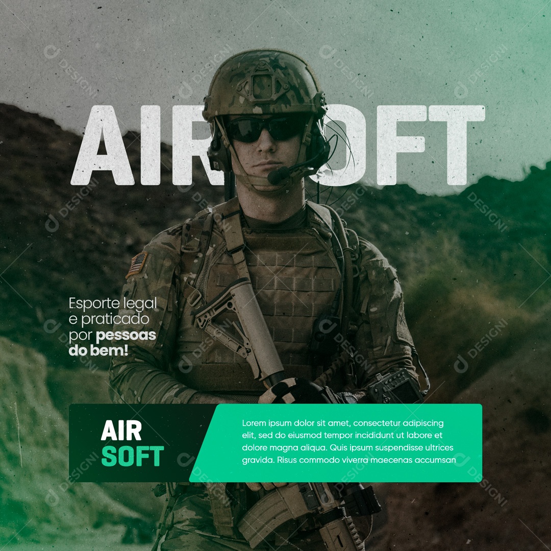 Esporte Legal e Praticado por Pessoas do Bem! Loja de Airsoft Social Media PSD Editável