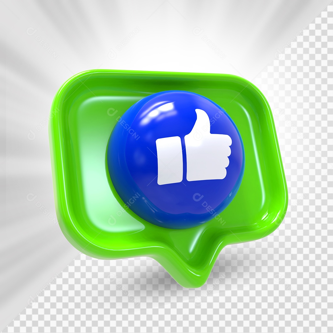 Green Comment Emoji Like 3D Element For Composition PSD