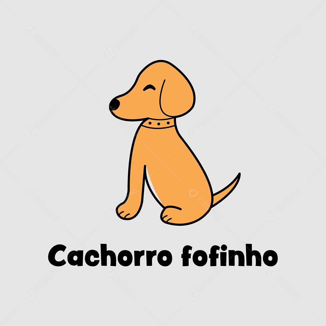 Ilustração de Cachorro Fofinho Vetor EPS