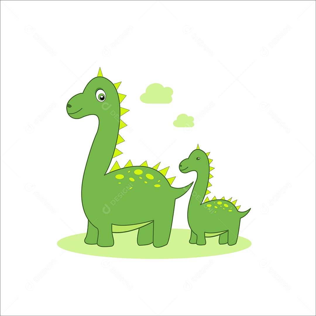 Ilustração de Dinossauros Fofo Vetores EPS