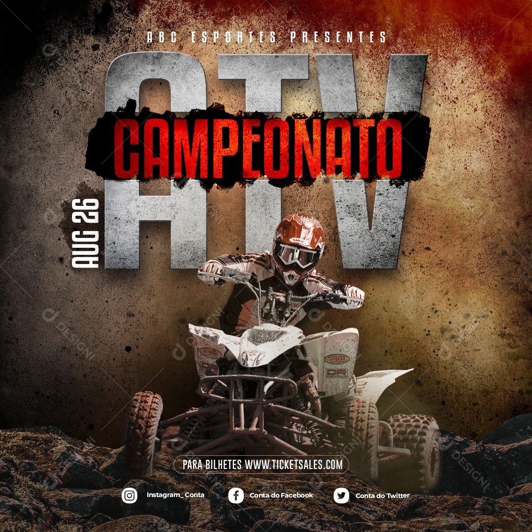 Social Media Esporte ATV Campeonato Quadriciclo PSD Editável