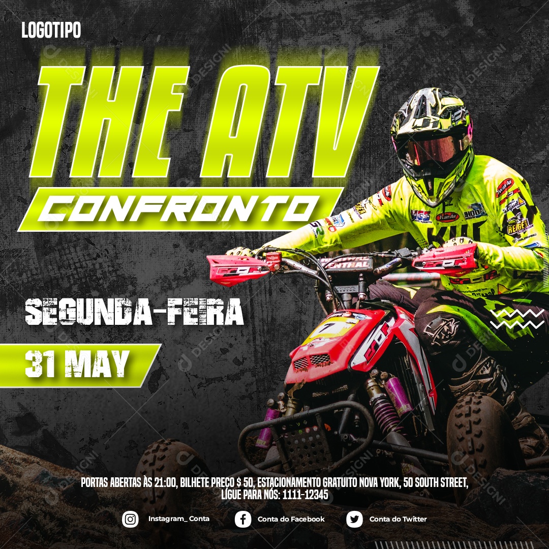 Social Media Esporte The ATV Campeonato Quadriciclo PSD Editável