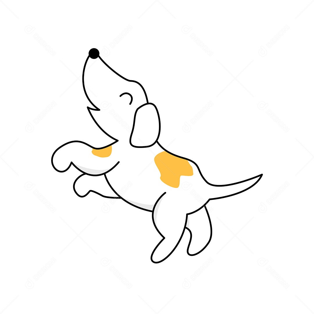 Ilustração de Cachorro Fofinho Vetor EPS