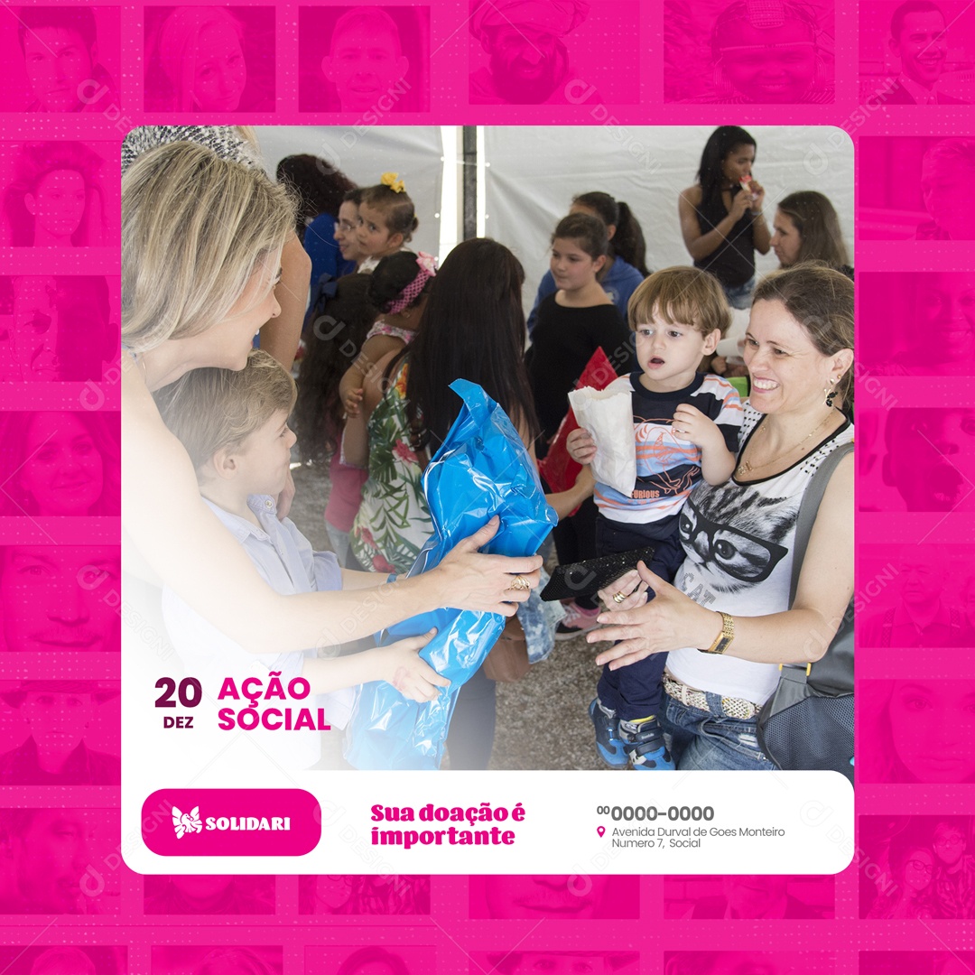 Ação Social sua Doação é Importante Social Media PSD Editável