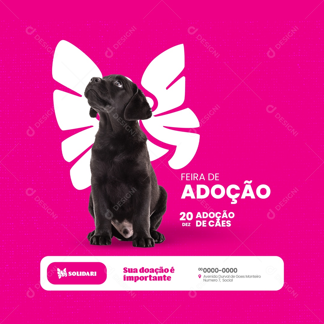 Social Media Ação Social Adoção de Cães PSD Editável
