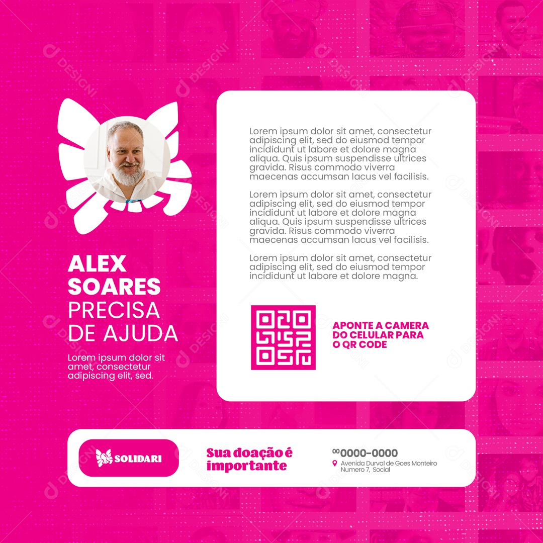 Social Media Sua Doação é Importante Ação Social PSD EDitável