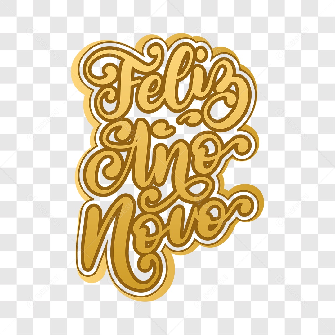 Lettering Feliz Ano Novo EPS + PNG