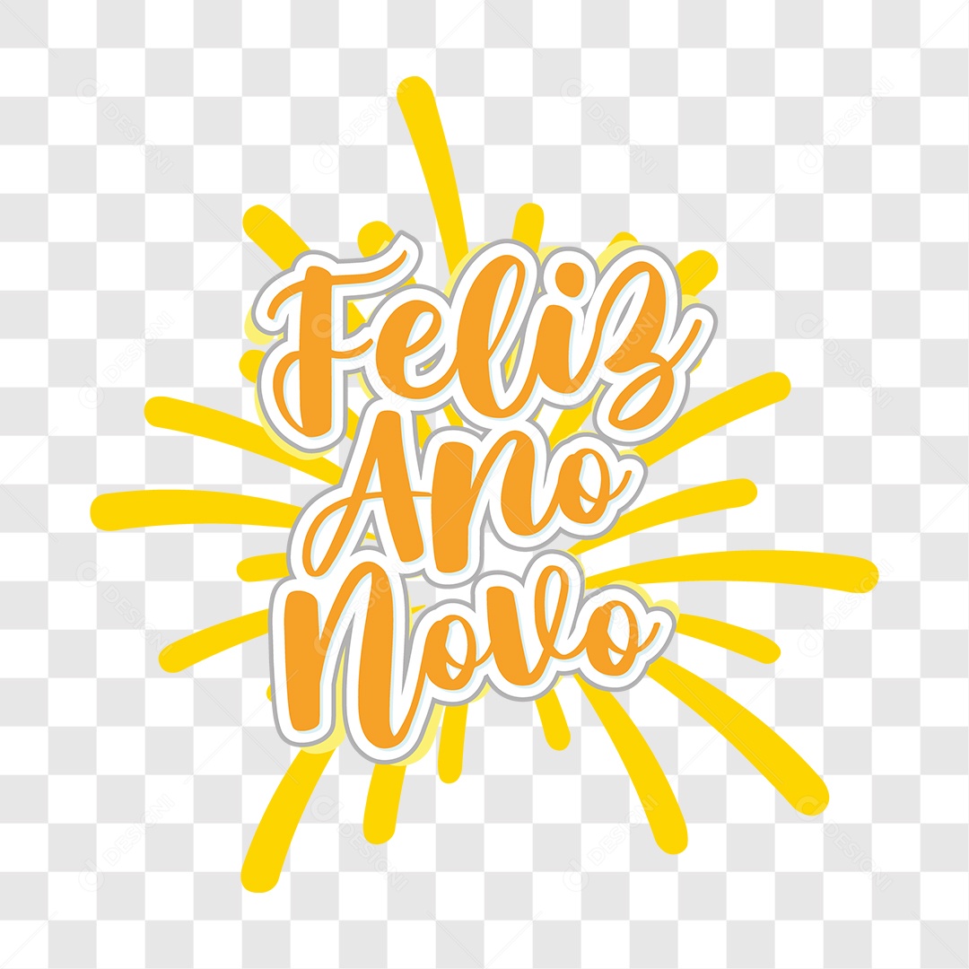 Lettering Feliz Ano Novo EPS + PNG