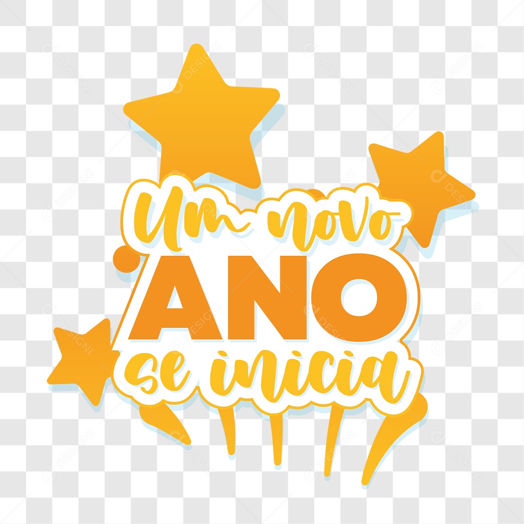 Lettering Um Ano Novo Se Inicia EPS + PNG