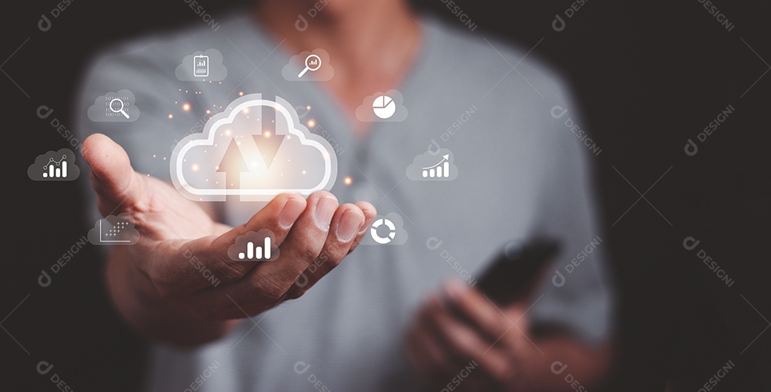 Análise de big data e conceito de inteligência de negócios com gráfico