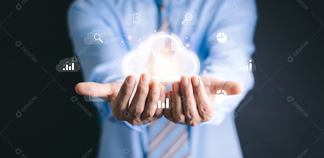 Análise de big data e conceito de inteligência de negócios com gráfico