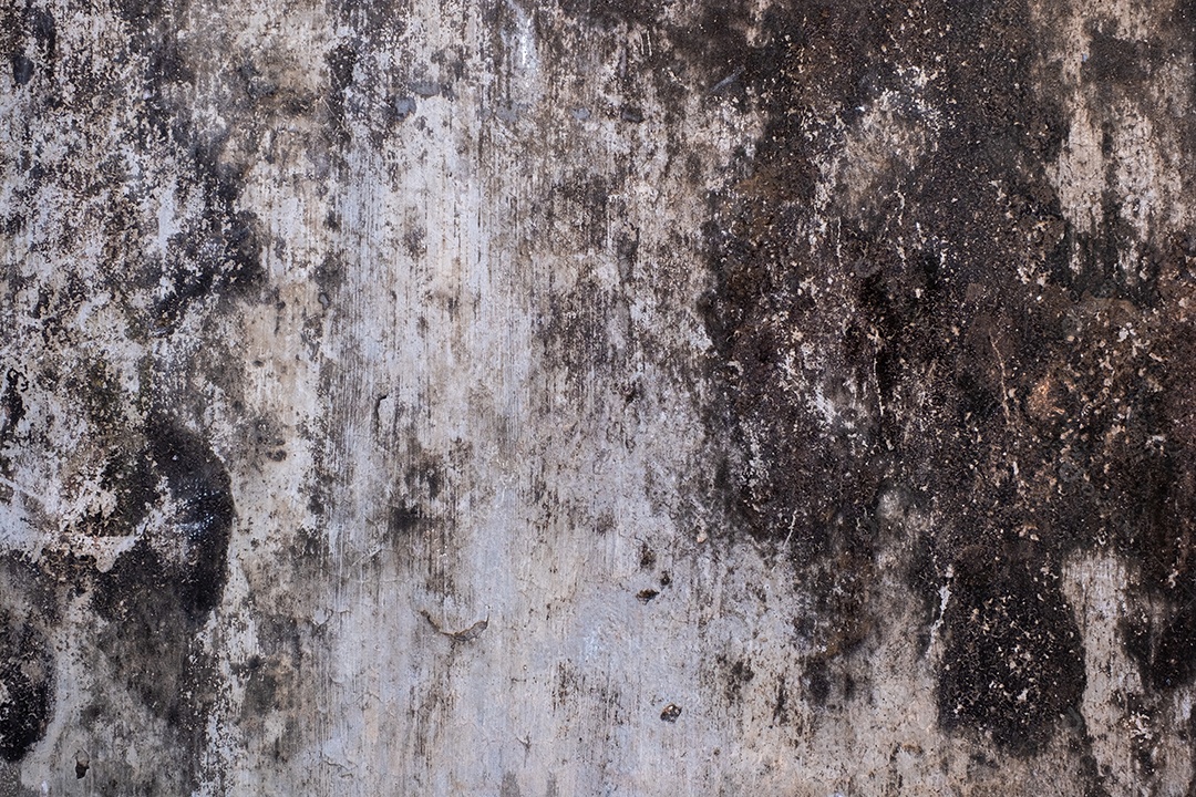 Velho muro de concreto em preto e branco, parede de cimento, parede quebrada