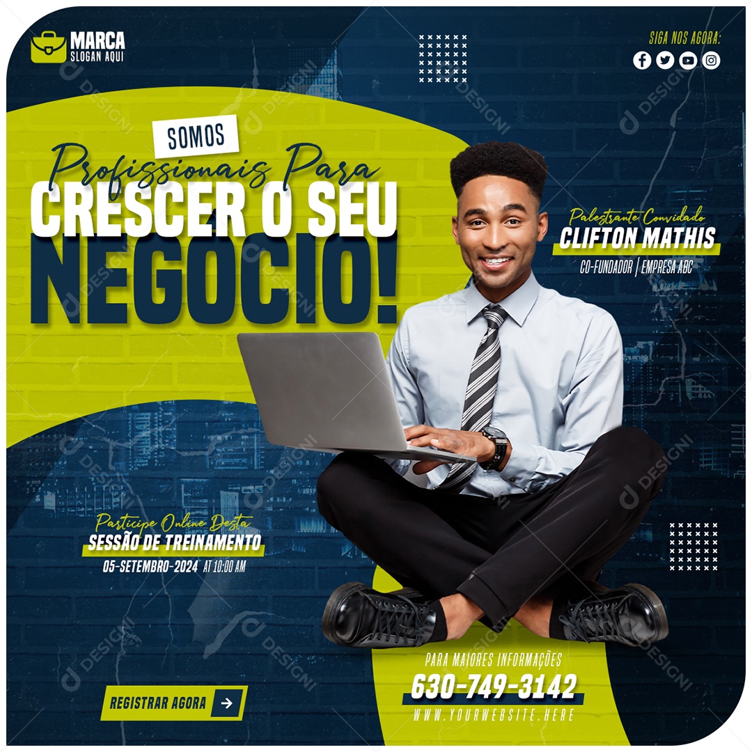 Social Media Marketing Digital Somos Profissionais PSD Editável