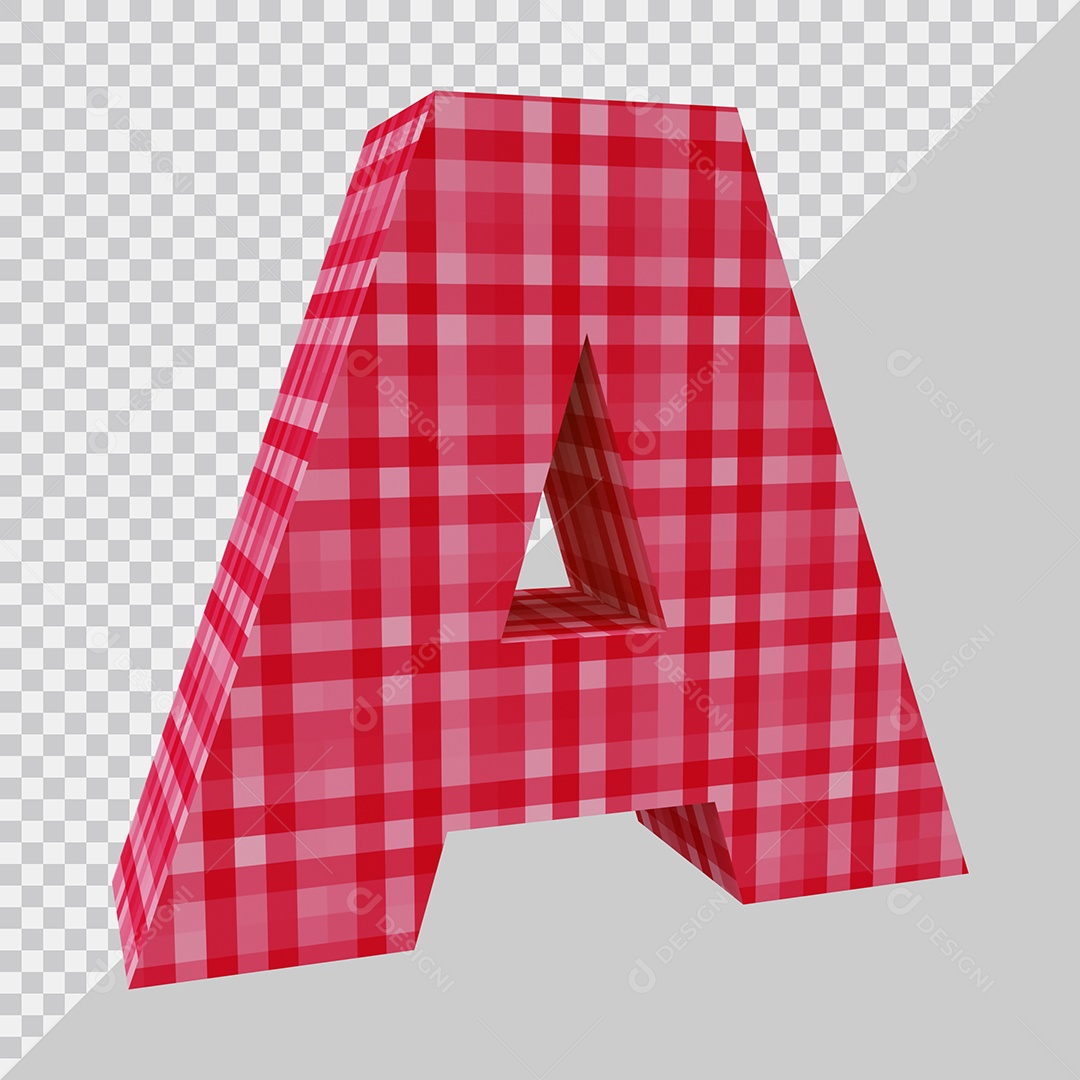 Elemento 3D Para Composição Letra A Vermelha PSD