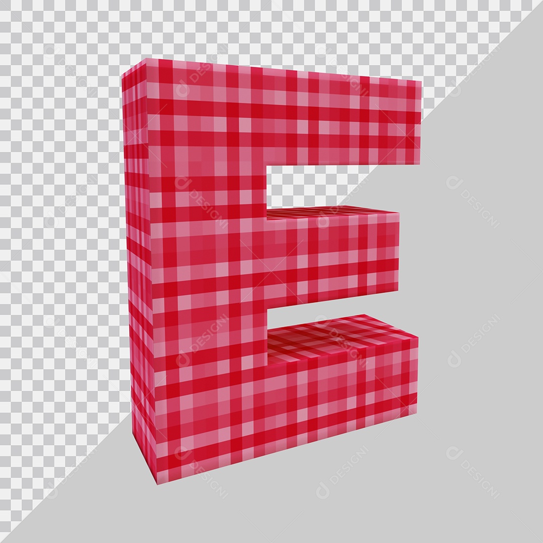 Elemento 3D Para Composição Letra E Vermelha PSD