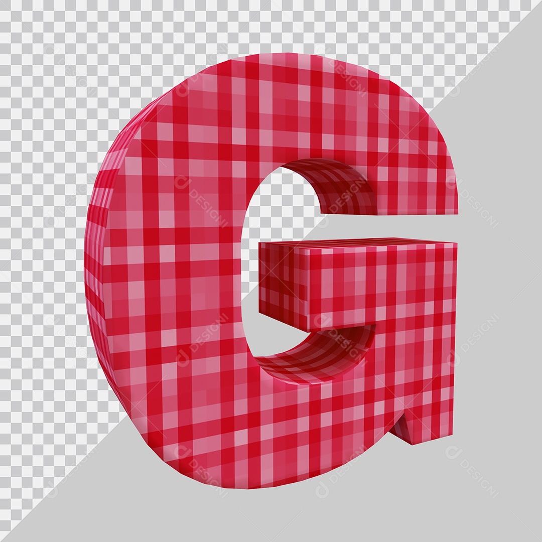 Elemento 3D Para Composição Letra G Vermelha PSD
