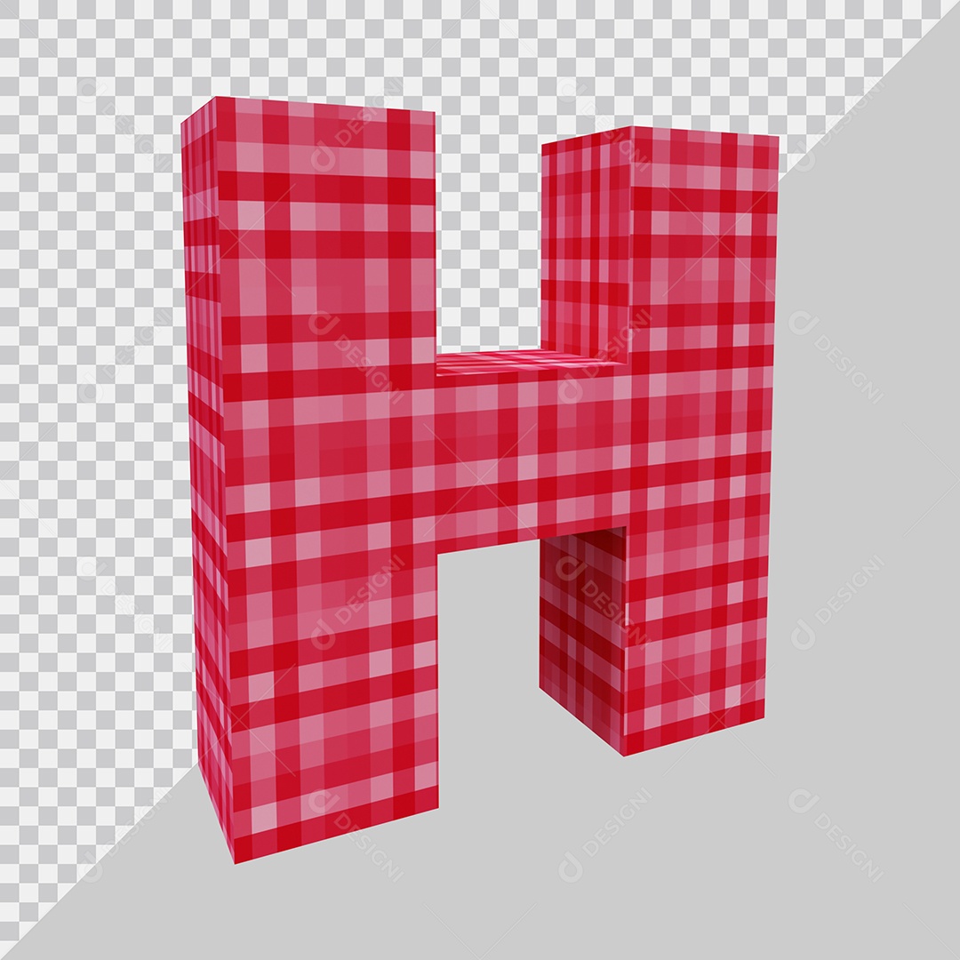 Elemento 3D Para Composição Letra H Vermelha PSD