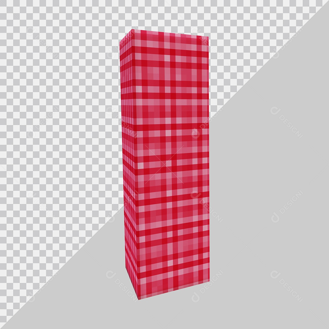 Elemento 3D Para Composição Letra I Vermelha PSD