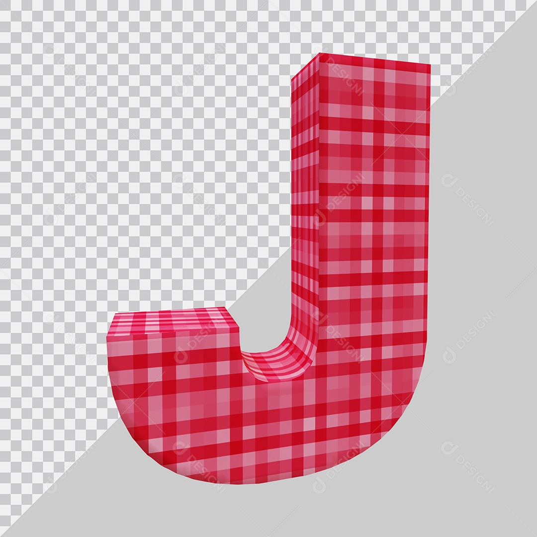 Elemento 3D Para Composição Letra J Vermelha PSD